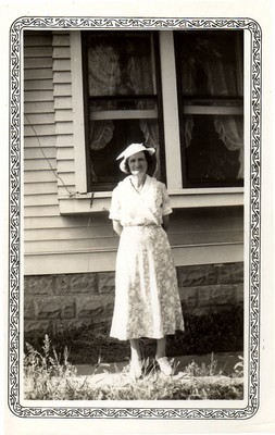 Aunt Mollie standing South of her house in 1935