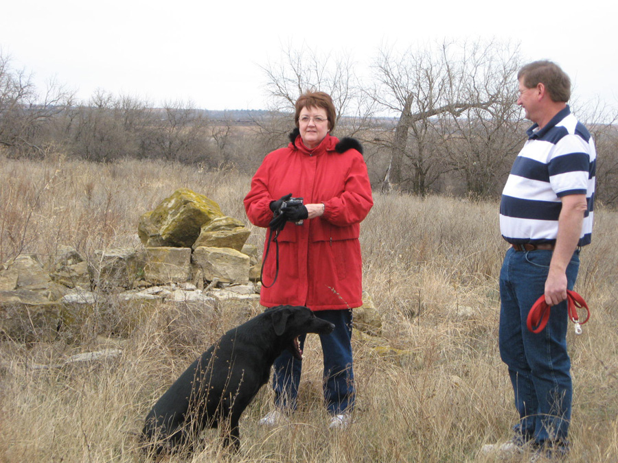 Curtis and Karen get their first look at the 1868 barn foundation 