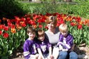 Jen & boys at Tulip Festival