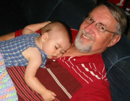 Alex (at 7 months) is close to "G-Pop" Ben's heart