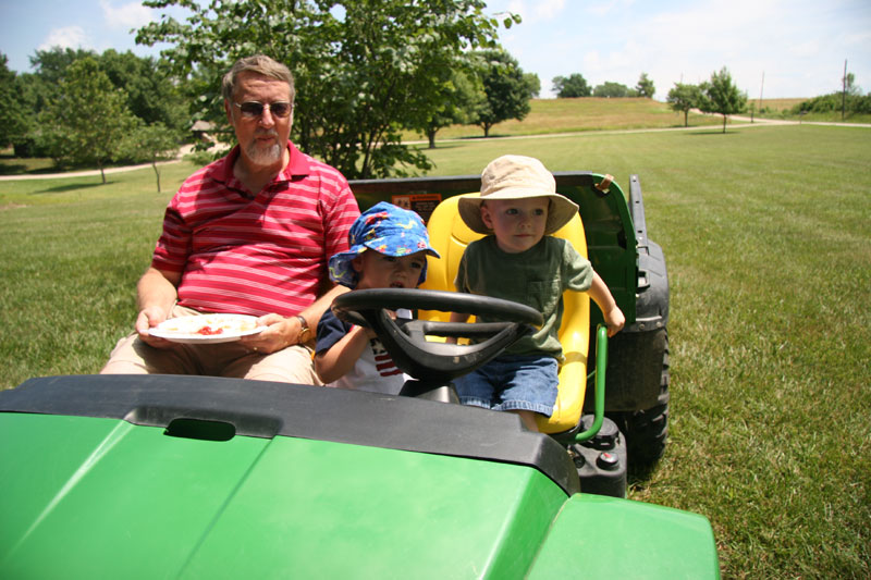 Ben, little Alex & Garret check out the Gator