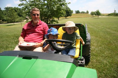 Ben, little Alex & Garret check out the Gator