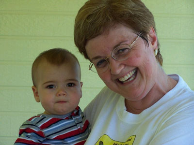 Sixth generation Burgess farm resident, Alex with his "Gran" Karen