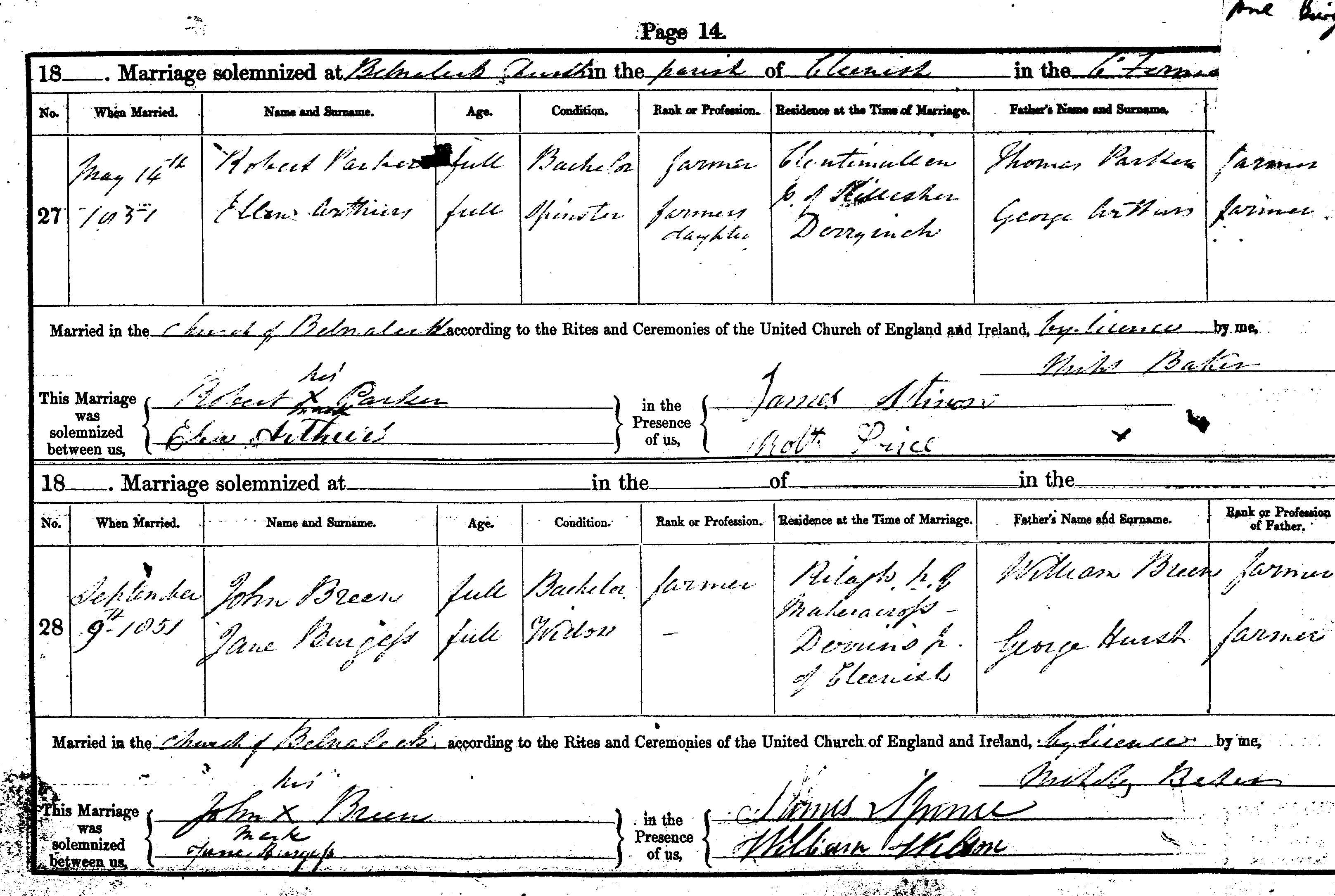 Marriage Certificate - Jane Burgess