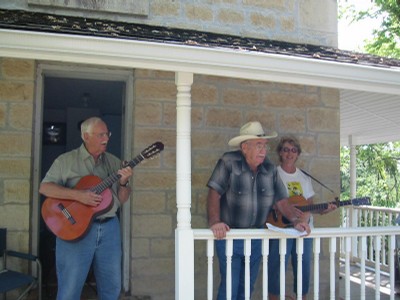 John, Joyce, Uncle Bob sing at Outdoor church service