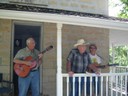 John, Joyce, Uncle Bob sing at Outdoor church service